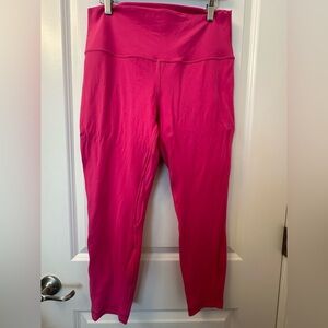 Gently used: LULULEMON Sonic pink High Rise align Leggings NO TAGS: size 14, 25"
